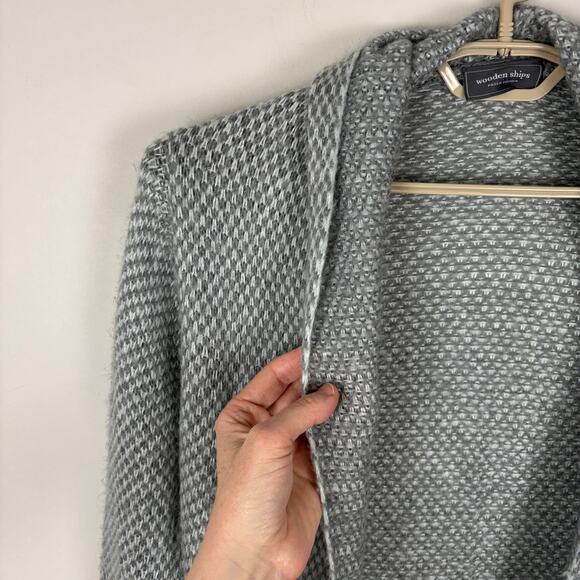 Wooden Ships (Anthropologie) Gray cardigan S/M mohair wool cozy minimalist comfy - Picture 5 of 7